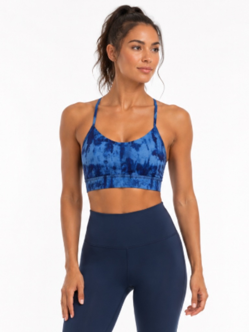 LULULEMON Flow Y Bra Nulu Blueprint Print Size 6